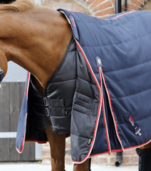 Description:Stable Buster 100 Stable Rug with Neck Cover_Color:Navy_Position:5