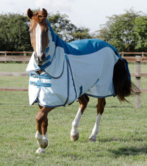 Description:Stay-Dry Mesh Air Fly Rug with Surcingles_Color:Blue_Position:1