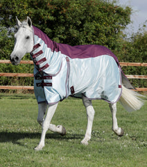 Description:Stay-Dry Mesh Air Fly Rug with Surcingles_Color:Wine_Position:1