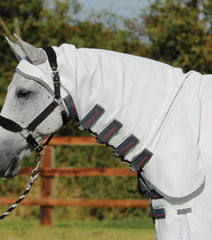 Description:Sweet Itch Buster Fly Rug with Belly Flap_Color:White_Position:2
