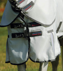 Description:Sweet Itch Buster Fly Rug with Belly Flap_Color:White_Position:3