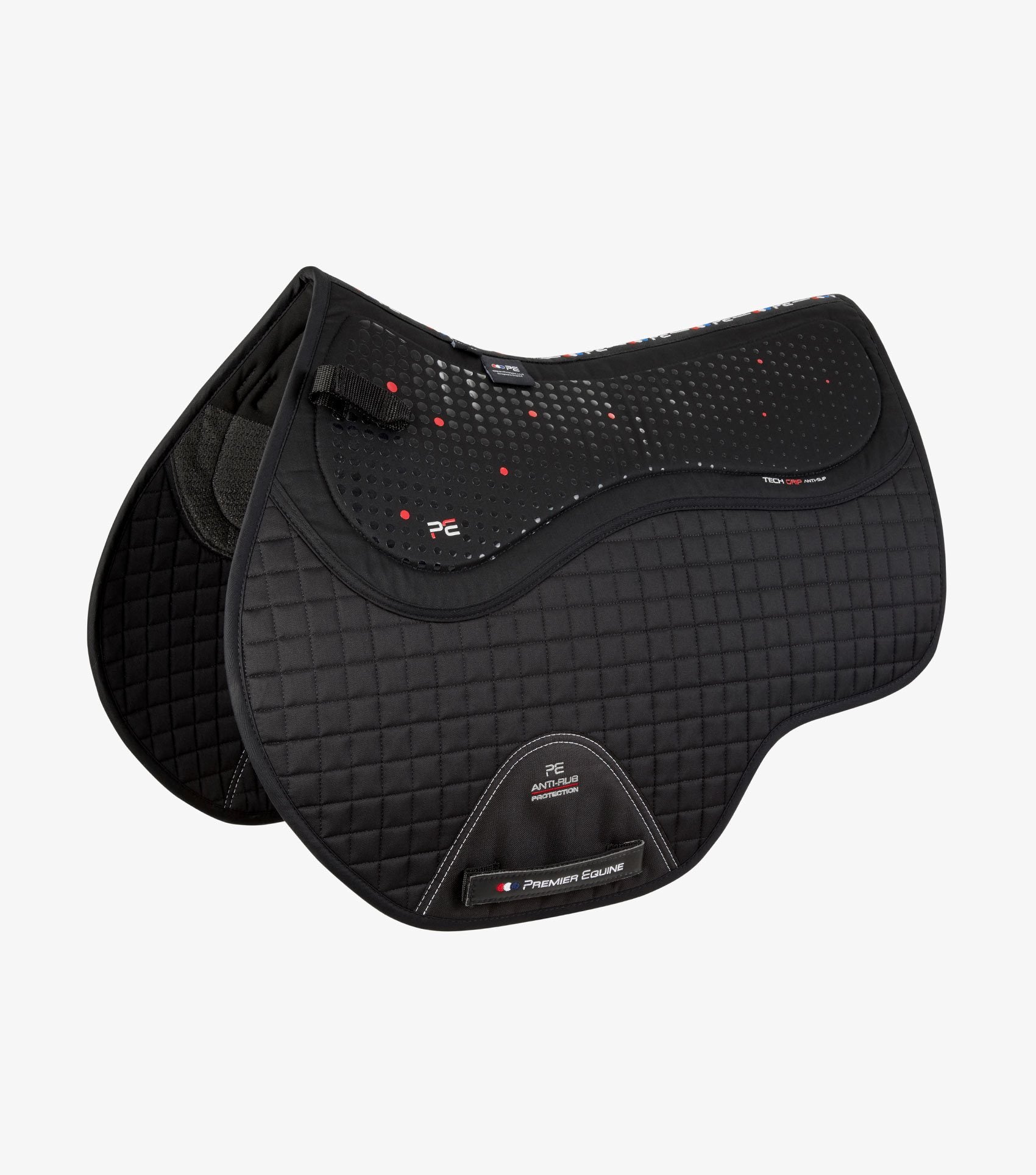 Description:Close Contact Tech Grip Pro Anti-Slip Saddle Pad - GP/Jump Square_Colour:Black_Position:1