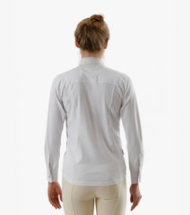 Description:Tessa Ladies Long Sleeve Tie Shirt_Color:White_Position:2