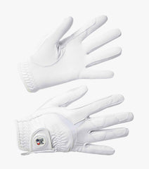 Description:Windsor Kids Riding Gloves_Color:White_Position:1