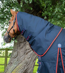 Description:Buster 420g Turnout Rug with Classic Neck Cover_Color:Navy_Position:2