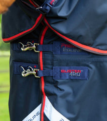 Description:Buster 420g Turnout Rug with Classic Neck Cover_Color:Navy_Position:3