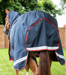 Description:Buster 420g Turnout Rug with Classic Neck Cover_Color:Navy_Position:6